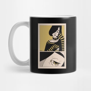 Bored girl in manga/comics style Mug